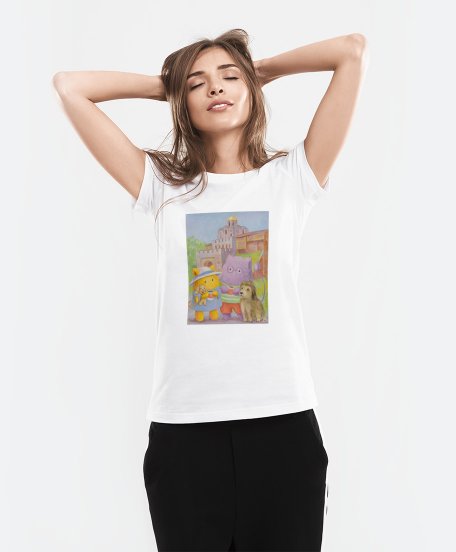 Жіноча футболка Пухнастики та друзі біля Золотих Воріт