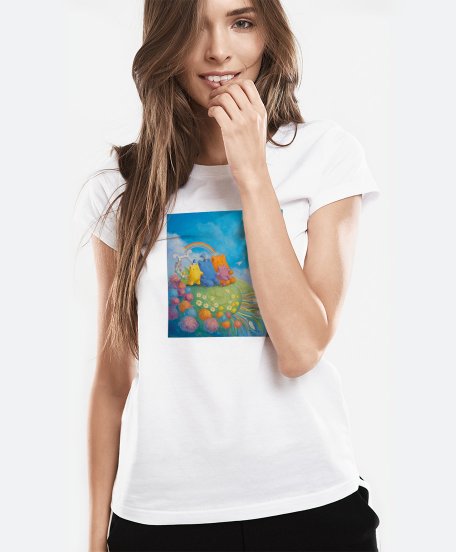Жіноча футболка Пухнастики. Веселка нашої планети