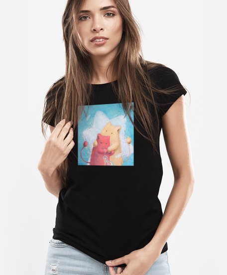 Жіноча футболка Пухнастики та яскрава зоря