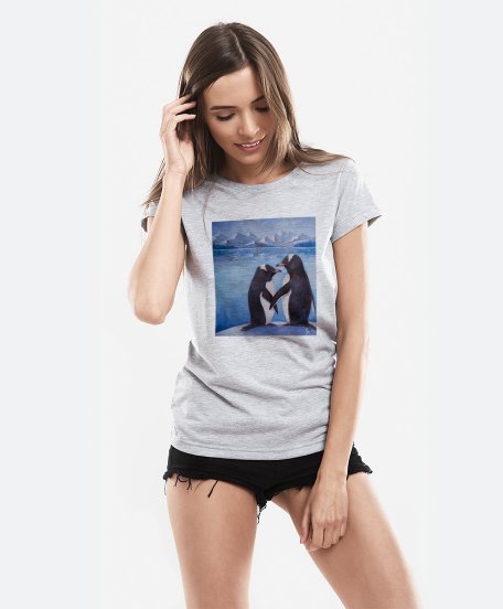 Жіноча футболка Два пінгвіна