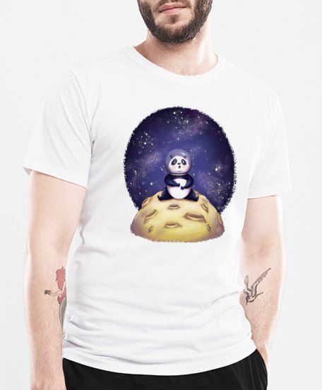 Чоловіча футболка Панда на місяці