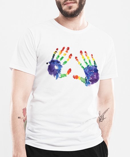 Чоловіча футболка Rainbow hand print