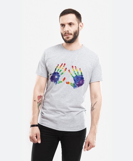 Чоловіча футболка Rainbow hand print