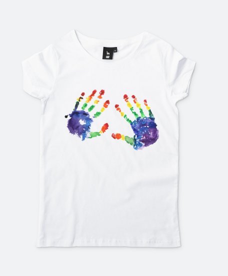 Жіноча футболка Rainbow hand print
