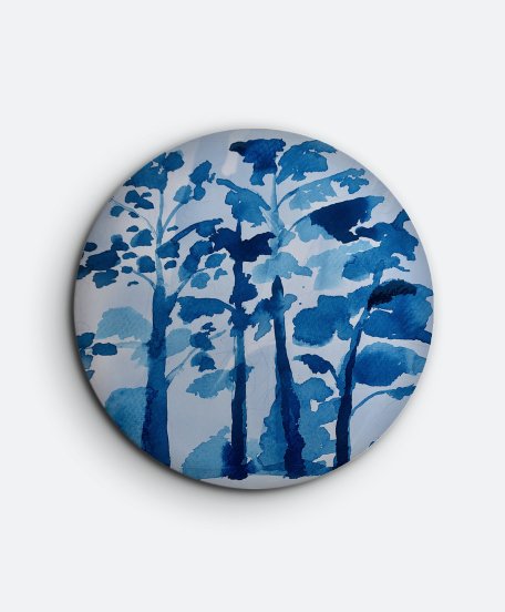 Значок Синій ліс аквареллю