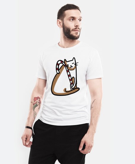 Чоловіча футболка Різдвяний котик