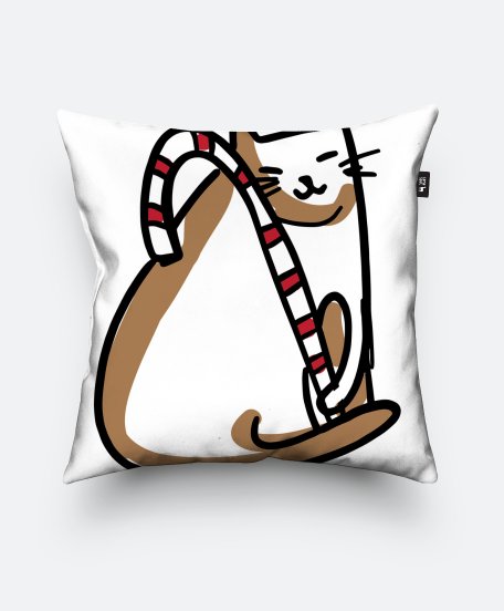 Подушка квадратна Різдвяний котик
