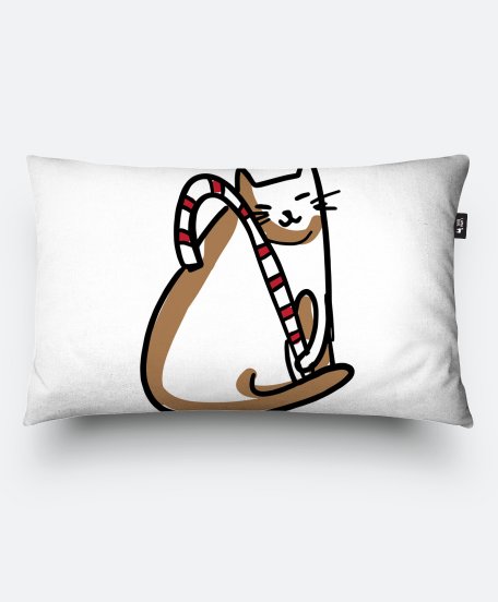 Подушка прямокутна Різдвяний котик