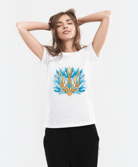 Жіноча футболка Тризуб у листочках