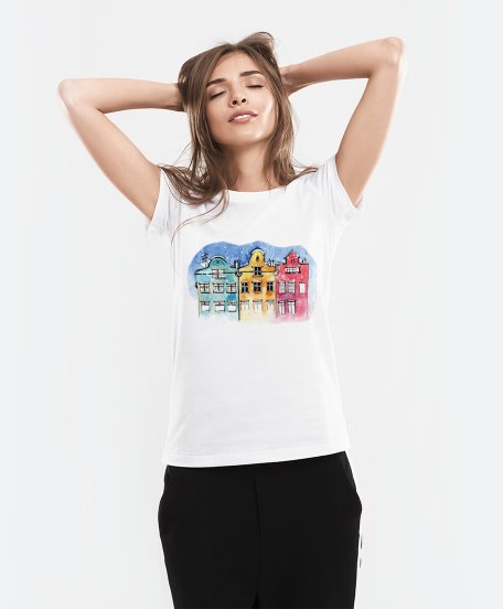 Жіноча футболка Кольорові будиночки