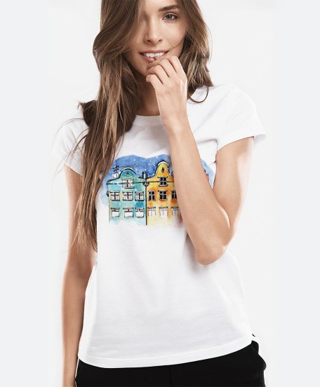 Жіноча футболка Кольорові будиночки