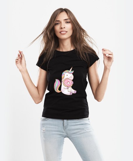 Жіноча футболка Єдиноріг з пончиком
