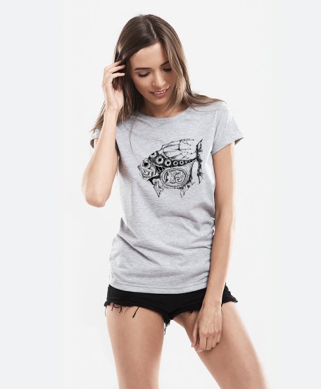 Жіноча футболка Риба з котиком