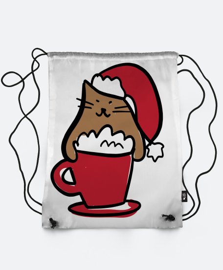 Рюкзак Різдвяний котик в чашці