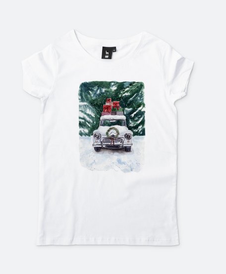 Жіноча футболка Ретро авто з подарунками