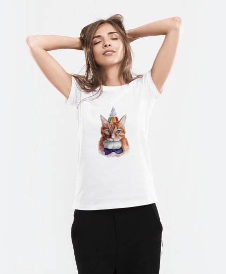 Жіноча футболка Святковий котик