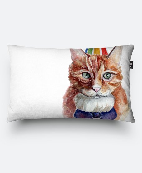 Подушка прямокутна Святковий котик