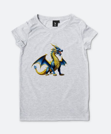 Жіноча футболка Синьо-жовтий дракон