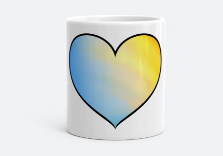 Чашка Серце жовто-блакитне