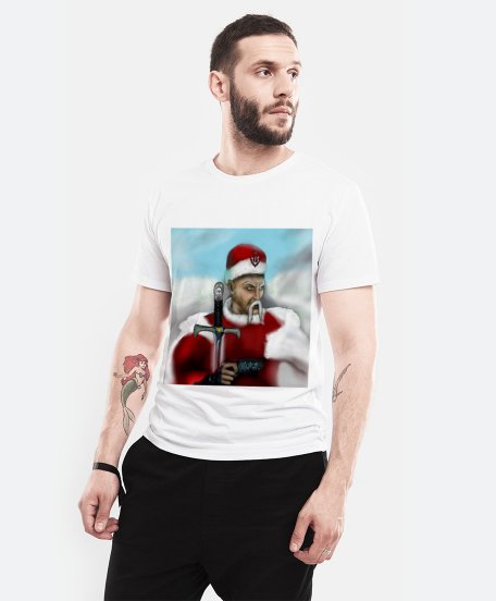 Чоловіча футболка Святий Миколай на сторожі Різдва