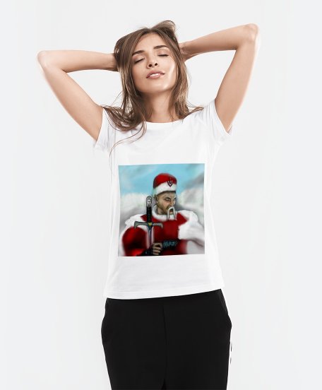 Жіноча футболка Святий Миколай на сторожі Різдва