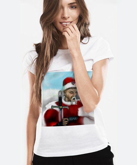 Жіноча футболка Святий Миколай на сторожі Різдва