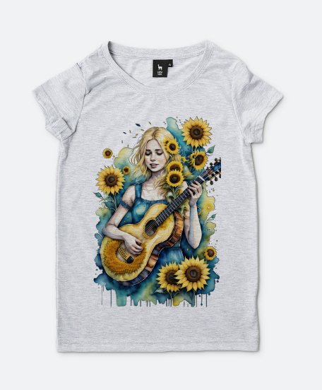 Жіноча футболка Дівчина українка, грає на гітарі