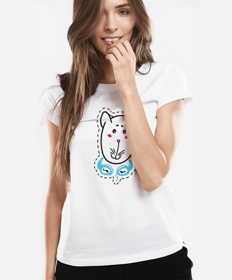Жіноча футболка кіт меломан у навушниках