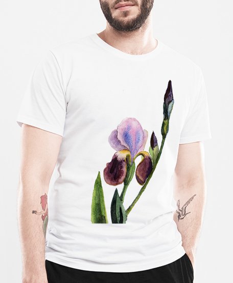 Чоловіча футболка ірис, квітка
