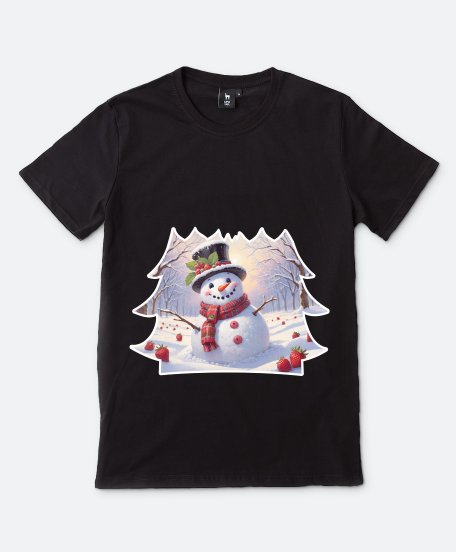 Чоловіча футболка Сніговик-джентельмен