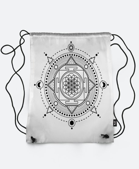 Рюкзак геометрична композиция, мандала, квітка життя
