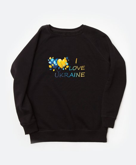 Жіночий світшот I Love Ukraine Я люблю Україну