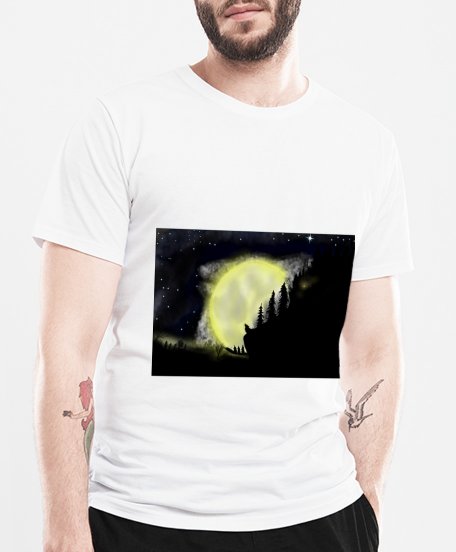 Чоловіча футболка Moon is rising like wolf