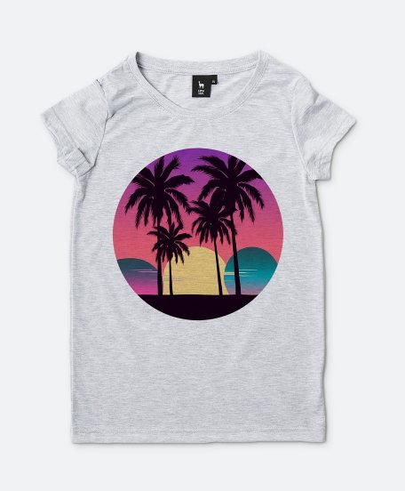 Жіноча футболка Пальмовий пляж - Потрійний місяць
