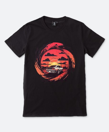 Чоловіча футболка Феррарі на заході сонця