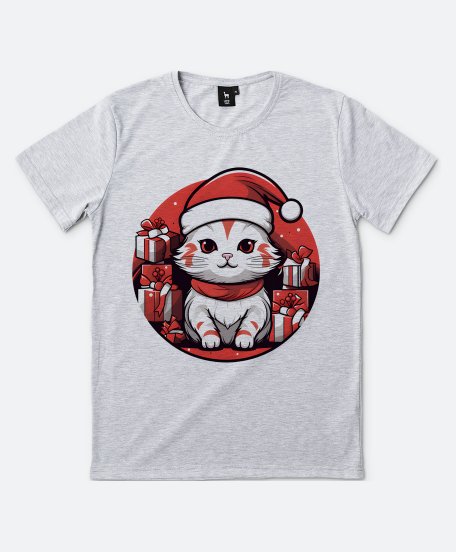 Чоловіча футболка Новорічний Кіт