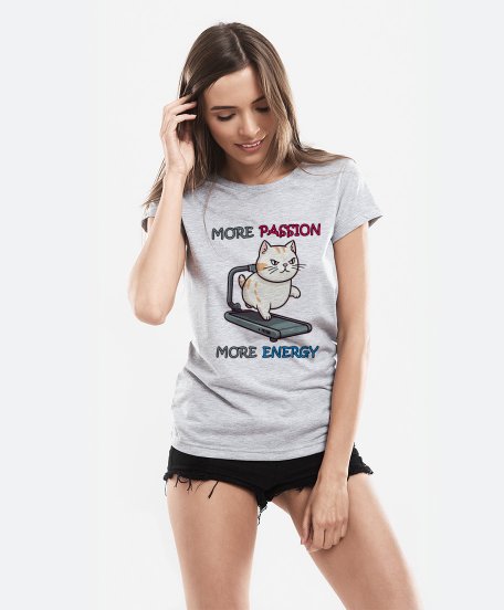 Жіноча футболка Фітнес Кіт