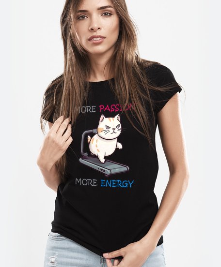 Жіноча футболка Фітнес Кіт