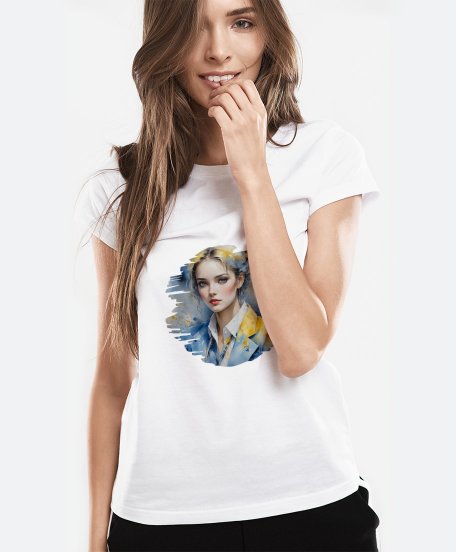 Жіноча футболка Портрет в сильо-жовтому