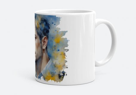 Чашка Портрет хлопця в синьо-жовтих кольорах