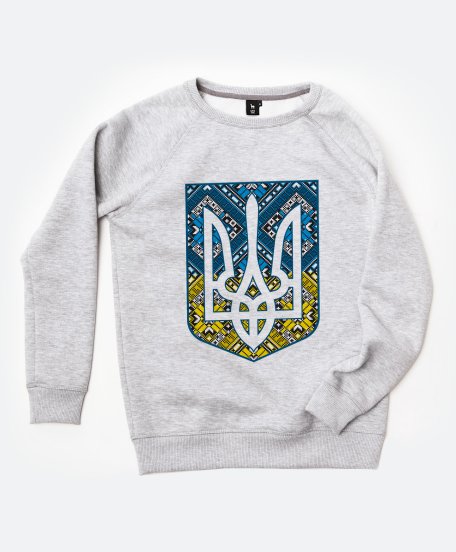 Чоловічий світшот Герб України Тризуб з орнаментом