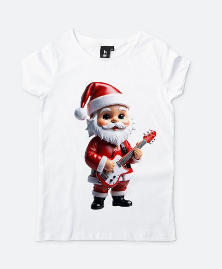 Жіноча футболка Веселий, милий Санта Клаус із гітарою