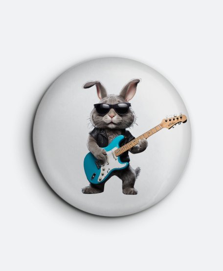 Значок Кролик - рок-музикант