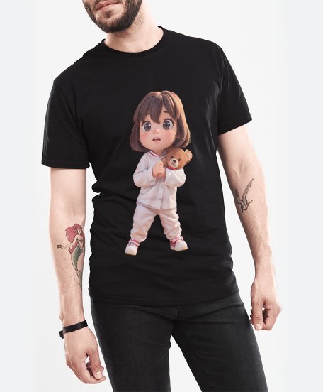 Чоловіча футболка Мила дівчинка з ведмедиком на руках