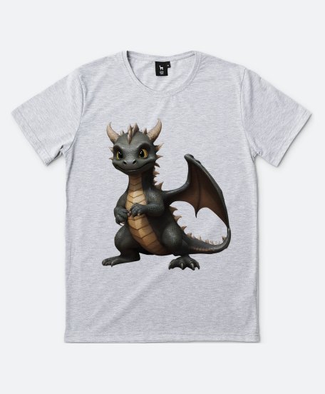 Чоловіча футболка Милий, маленький, добрий дракончик. 