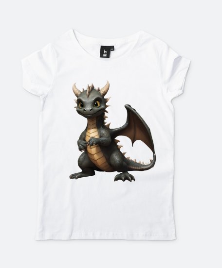 Жіноча футболка Милий, маленький, добрий дракончик. 
