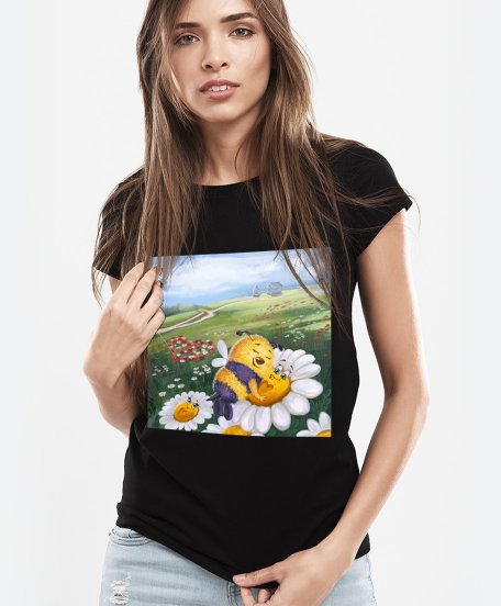 Жіноча футболка Бджілка та ромашки