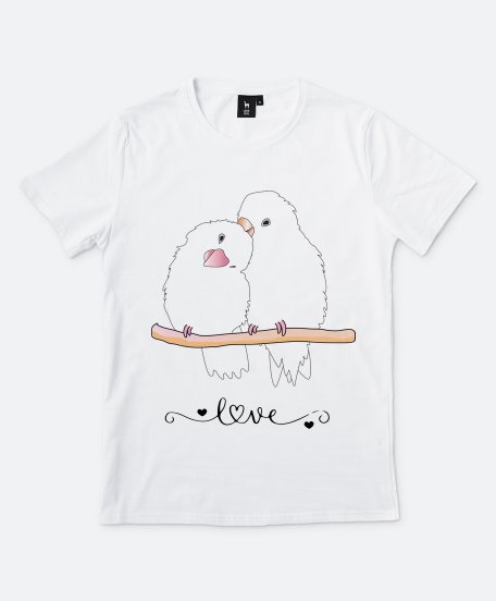 Чоловіча футболка a pair of parrots in love.