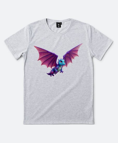 Чоловіча футболка Милий маленький дракончик у польоті.