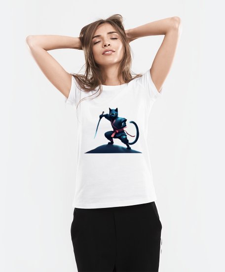 Жіноча футболка Кіт-ніндзя.